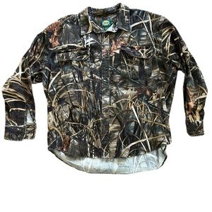 Cabelas Camo Hunting Shirt Mens XXL Advantage Max4 Heavy Long Sleeve